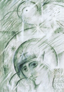 Ikona Maryjna Kiko - RYSUNEK MARYJA Z DUCHEM ŚWIĘTYM