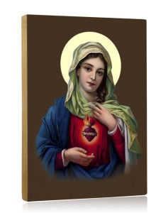 Ikona Drewniana - SERCE MARYI